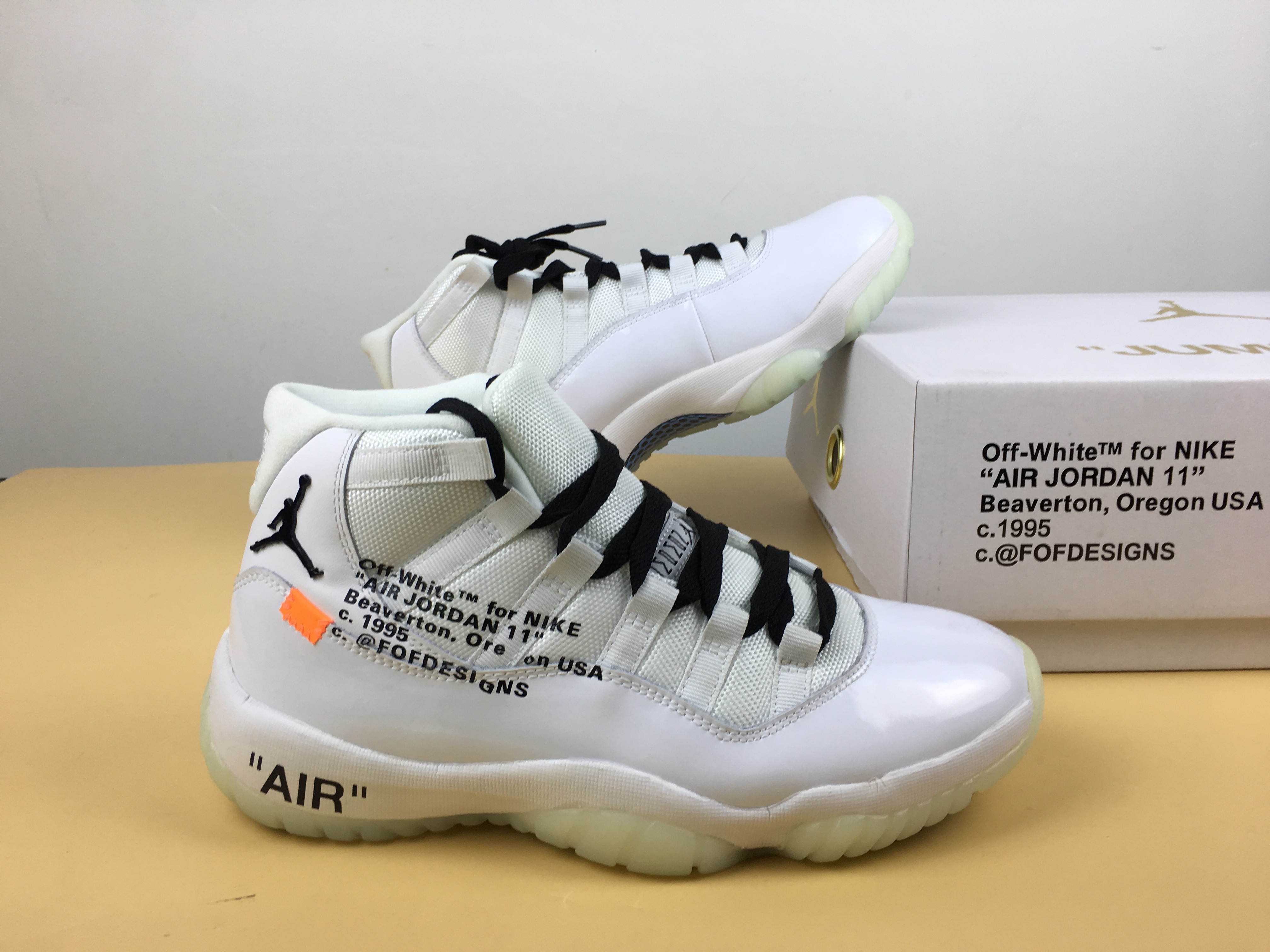 Air Jordan 11 Off White Black Shoes - Click Image to Close